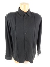 Lee Herren Hemd Gr. L Regular Fit langarm schwarz uni Freizeithemd (16807)