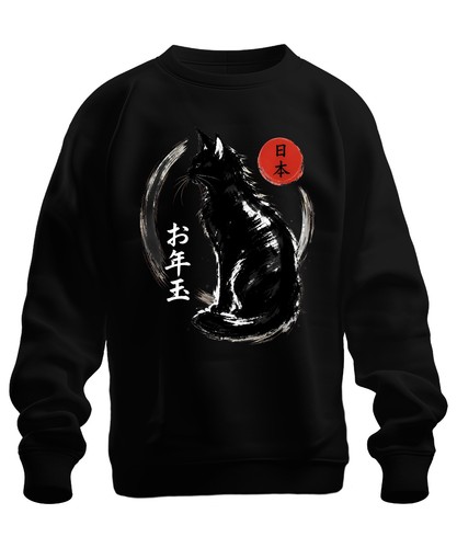 Japanische schwarze katze - schwarze,