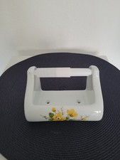 WC Rollenhalter Toilettenpapierhalter Keramik KPM Porzellan Vintage Blumenmotiv