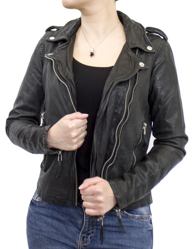 Damen lederjacke biker - damen, 513