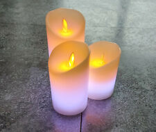 LED echtwachs Kerzen mit Fernbedienung RGB 3er Set - Wie neu!
