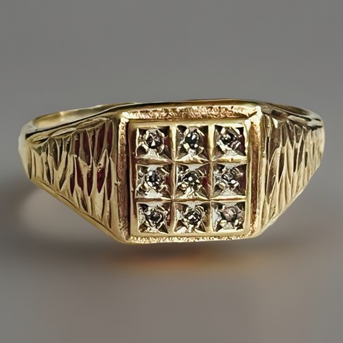 Gold diamant siegelring - kt,