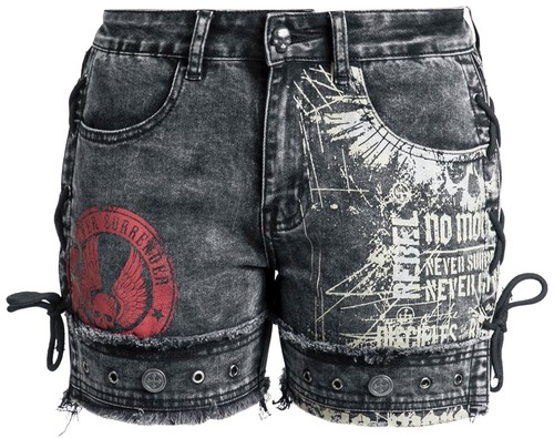 Rock rebel emp damen short - rock,