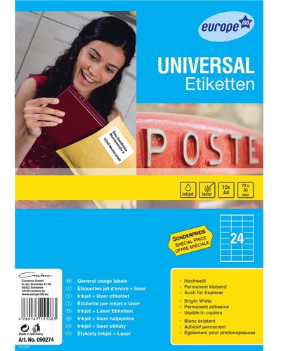 Avery 240x universal - 240x, etiketten