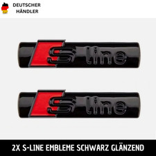 2x S-Line Emblem Logo Kotflügel Silber Glänzend Sline Audi A3 A4 A5 A6 A7 A8