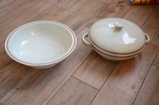 Rosenthal Winifred Elfenbein mit breitem Goldrand 2 große Schüsseln 30er Jahre