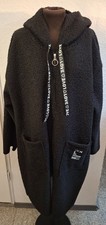 Italy  Teddy Jacke Blazer Mantel Kapuze schwarz Gr 36,38,40,42,44.,46,48  J10
