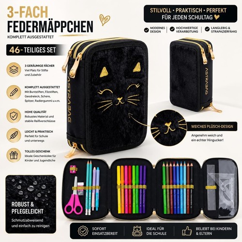 Fach mäppchen federmappe - 3-fach,