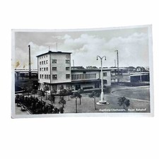 Postkarte AK Augsburg Oberhausen Neuer Bahnhof Gl. 1938 Echtfoto Burghausen