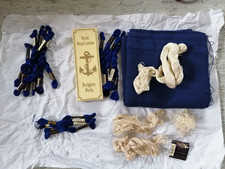 Stoff Stickstoff f. Hardanger Kreuzstich mit Stickgarn in blau und natur