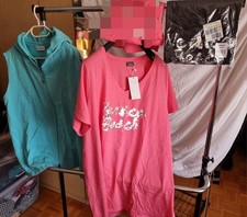 3 Art.: ULLA POPKEN-Weste, Longshirt VENICE BEACH rosa + schwarz, Gr. 52,...