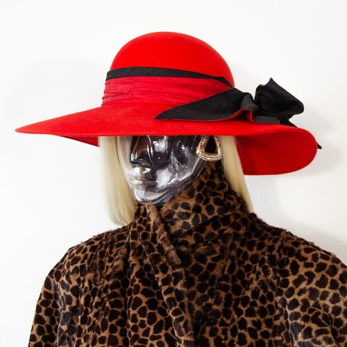 Vintage roter wollfilzhut 80er - vintage,
