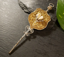 800 Silber Anhänger Mieder Stecker Grandel Teil Vergoldet Tracht Charivari