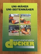 Prospekt Ducker Uni Mäher Seitenmäher  Traktor Zeitschrift Schlepper Q