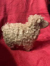 Dekofigur Schafe Osterdeko Dekoration Figur Holz Wolle kuschelig 26 cm NEU beige
