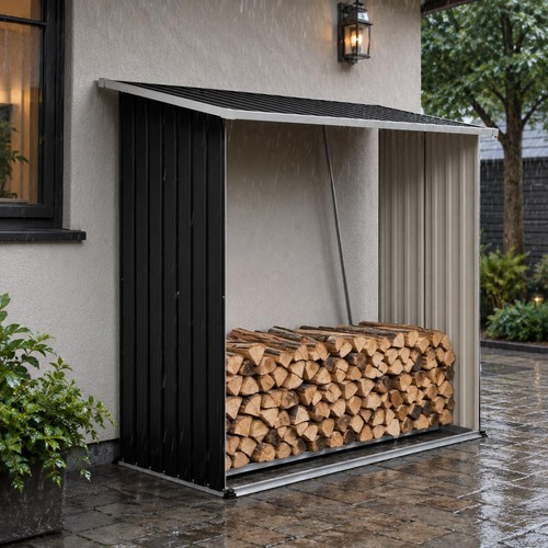Brennholzunterstand metall - brennholzunterstand,