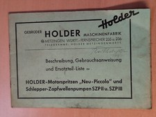 Holder Neu-Piccolo Zapfwellenpumpen SZP II III Betriebsanleitung Ersatzteile K52