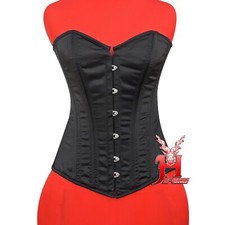 Satin Vollbrustkorsett schwarz