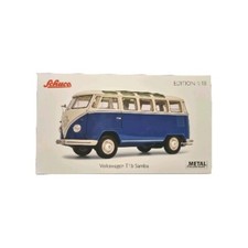 Schuco VOLKSWAGEN VW T1 b Bus Samba Modellauto blau-weiss 1:18 450036900 NEU RAR