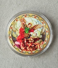 Erzengel Michael Medaille Michaels Gebet Engel Sankt Heiliger Schutz Gold Münze