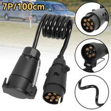 100cm 7 polig 12V Verlängerungskabel Spiralkabel Anhägerkabel Anhänger Wohnwagen