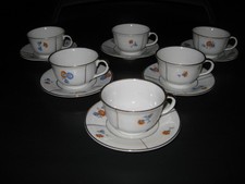 Uroma´s altes Moccageschirr "Streublume", 6pers, von 1920/30, Porzellan, Service