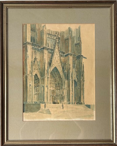 Aquarell 1948 kölner - kölner, dom