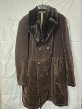 Vintage Herren Wildledermantel mit Pelzkragen Gr. 54