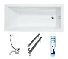 Badewanne Rechteck Wanne Acryl 120 130 140 150 160 170 x 70 180 x 80 Füße Ablauf