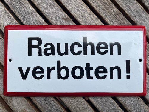 Rauchen verboten emailschild - rauchen,