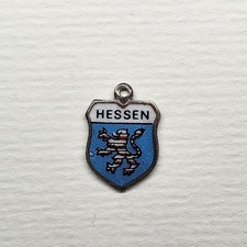 Wappen HESSEN Bettelarmband Kette alt Anhänger Emaille Silber D128