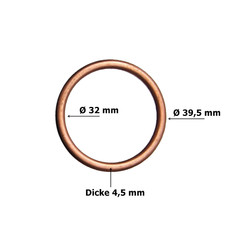 Dichtung für Auspuffrohr passend für Quad SHINERAY  ATV  250 ccm neu (Lo.:D3b)