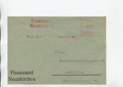 Saarland briefvorderseite - saarland,