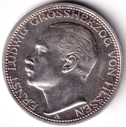 Hessen 1910 3 mark - av-vd,