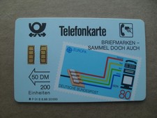 Biete eine volle seltene Telefonkarte P 01 B 08.88 (50 DM),Oberflächenspuren