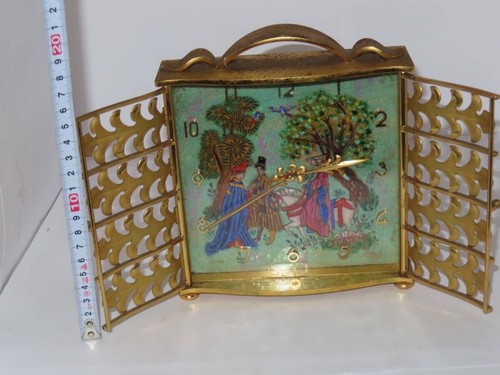 Imhof tischuhr cloisonne gold - cloisonne,