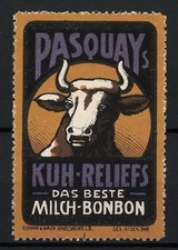 Reklamemarke Karlsruhe, Milch-Bonbon Pasquay´s Kuh-Reliefs, Kuhkopf 