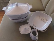 Eschenbach  Vintage 1 Milchkännchen,Zuckerdose,Teller,Suppe Schüssel graue Rose 