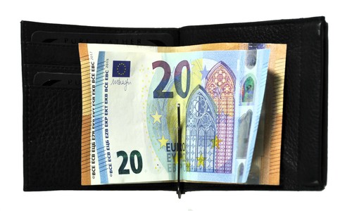 Echt leder dollar clip - echt,