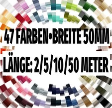 Gurtband 50mm (5cm) 2/5/10/50m Taschenband Hundehalsband Tachengurt 47 Farben