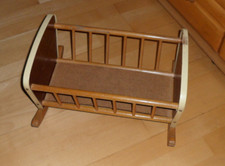 Große Puppenwiege Puppenbett Schaukelbett Holz Vintage