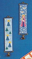2 x Stickvorlage Fremme Glockenzug : Blaue Engel und Madonna mit Kind.Kreuzstich