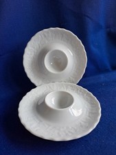 Alt Mitterteich Eierbecher mit Ablage 2x Bavaria Princess weiß Relief Vintage 