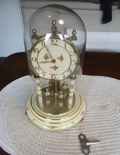 Drehpendelfeder Uhr mit Glaskuppel funktioniert nicht Tischuhr Kaminuhr 30 cm H