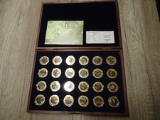 Münzsammlung Schmetterlinge Kupfer vergoldet