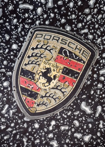 Porsche plakette regen - porsche,