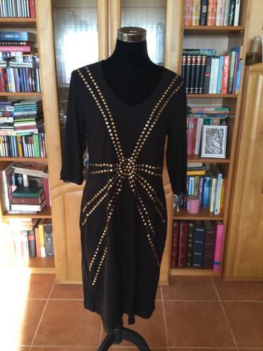 Kleid schwarz mit - mit, goldenen