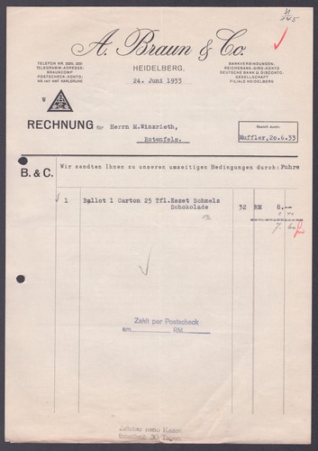 Rechnung braun heidelberg - co,