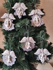 Christbaumschmuck Weihnacht Engel 3D Set-6 St Brillantes Silber 