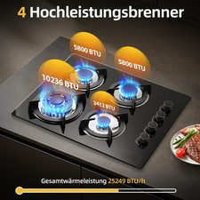 Gaskochfeld 4 Flammen